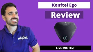 Konftel Ego Wireless Bluetooth Speakerphone Review  LIVE MIC TEST [upl. by Adran]