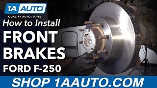 How to Replace Front Brakes 1316 Ford F250 [upl. by Anahgem]