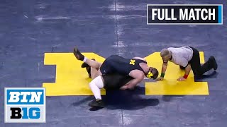 HWT 3 Tony Cassioppi Iowa vs 2 Mason Parris Michigan  2020 B1G Wrestling [upl. by Rezal]