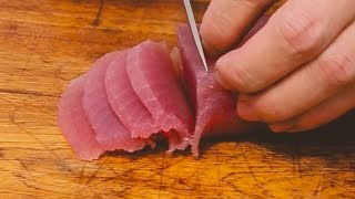 How to Make Yellowfin Tuna Sashimi [upl. by Joh582]