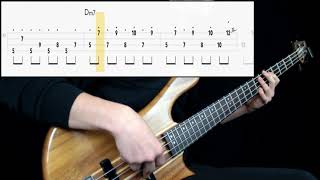 The Rolling Stones  Miss You Bass Cover Play Along Tabs In Video [upl. by Joseph]