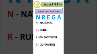 NREGA  Full Form of NREGA  Learn Till Life  shorts fullform youtubeshorts youtubefeed [upl. by Padriac]