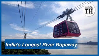 Indias longest river ropeway over Brahmaputra [upl. by Yecnuahc]