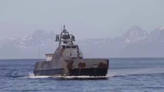 Norwegian Navy Skjoldclass Corvette Fires NSM against Coastal Land Target [upl. by Doyle66]