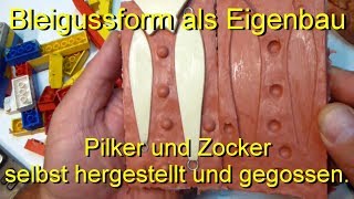 Bleigussform Pilker und Zocker selbst hergestellt Hitzebeständigen Silikon Kautschuk [upl. by Ahsened]