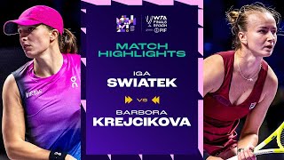 Iga Swiatek vs Barbora Krejcikova  2024 WTA Finals Riyadh Group Stage  Match Highlights [upl. by Sephira]