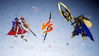 Omegamon X vs Alphamon Ouryuken Awaken  DMW [upl. by Hausmann]