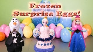 Opening Frozen Elsa 30 Surprise Eggs with Anna and Olaf [upl. by Ferriter963]