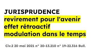 LA JURISPRUDENCE revirement pour lavenir effet rétroactif et modulation dans le temps [upl. by Eenor315]