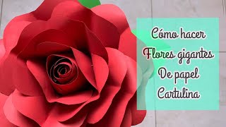 DIY Tutorial para hacer flores grandes de cartulina paso a paso [upl. by Uah492]