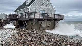 09162023 Scituate Beach MA  Massive Waves Crashing Into Homes [upl. by Aillicirp]