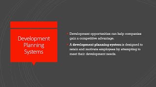 Training amp Development  Lecture 2  Development Planning Process  Terms [upl. by Nac]