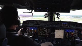 Gulfstream G650ER Lands at Columbia Metropolitan Airport Cockpit – AIN [upl. by Zebada]