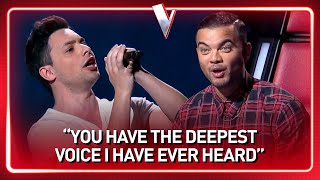 This guys INSANE DEEP voice SHOCKS The Voice coaches  Journey 120 [upl. by Carlota]