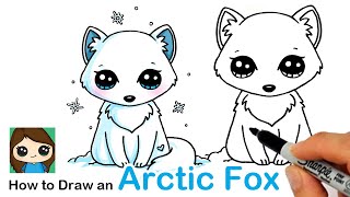 How to Draw an Arctic Fox Easy [upl. by Hirschfeld]