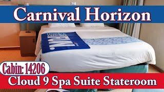 Carnival Horizon Cloud 9 Spa Balcony Stateroom Tour Cabin 14206 [upl. by Nnairahs863]