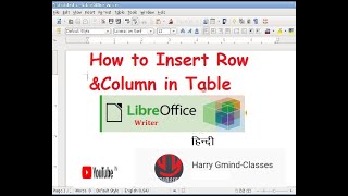 How to insert or delete rowscolumns in LibreOffice Writer [upl. by Carlynne]