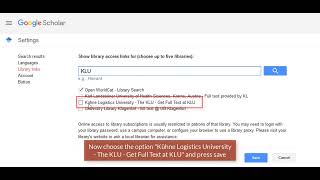 How can I add KLU to my google scholar library links [upl. by Llenrrad]