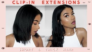 Blending Clip in Extensions With Short amp Thick Hair [upl. by Ezirtaeb86]