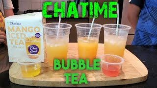 how to make a Chatime Mango Iced Tea Bubble tea blain adventures [upl. by Allemrac]