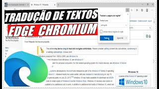 Como Usar O Recurso de Tradução de Textos no Navegador Microsoft EDGE Chromium [upl. by Marji554]