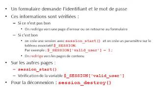 Programmation Web  PHP  3 Sessions [upl. by Perr]