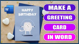 How to make a GREETING CARD in word  BIRTHDAY CARD [upl. by Anomis]