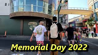 Fremont Street Experience Walkthrough Memorial Day 2022 [upl. by Shelah]