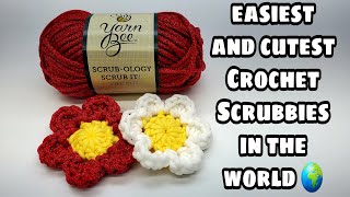 Easy Crochet Dish Scrubby  Crochet Flower  Bag O Day Crochet Tutorial 672 Subtitles Available [upl. by Chrissy780]