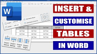 Insert and Customise Tables in Word  Microsoft Word Tutorials [upl. by Anawot]