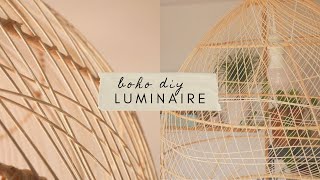 DIY  Suspension boho en rotin  Rattan boho pendant light engsub [upl. by Aneeuq]