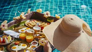 Floating Breakfast  Kuredu Island Resort Maldives [upl. by Ahsiei380]