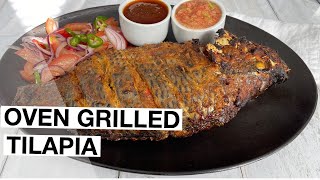 OVEN GRILLED TILAPIA  GRILLED TILAPIA GHANA STYLE  BEESKITCHEN [upl. by Niatsirk295]