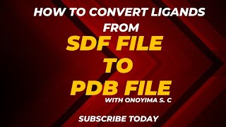 How to convert Ligand from SDF to PDB format for Molecular Docking [upl. by Balliol558]