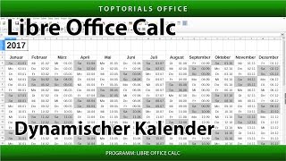 Dynamischen Kalender erstellen  Download LibreOffice Calc [upl. by Goldina616]