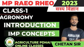 Class1  Introduction to Agronomy  IMP Concept  Crop rotation  Cropping system  MP RAEO  RHEO [upl. by Anitsrik]