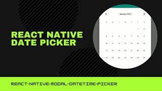 React Native Date Picker [upl. by Town736]