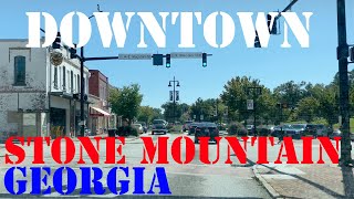 Stone Mountain  Georgia  4K Downtown Drive [upl. by Reckford]