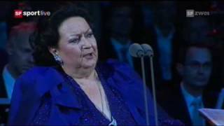 Bizet Habanera Carmen  Montserrat Caballé live Basel 2009 with Roger Federer [upl. by Anisamot]