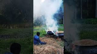 Parboiled rice also known as converted rice rice villagelife bangladesh nature hardwork [upl. by Dillie]