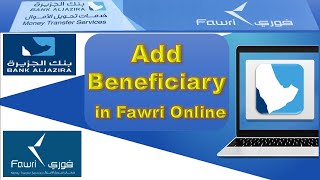 How to add new beneficiary in fawri bank Al Jazira online internet Banking [upl. by Sydalg162]