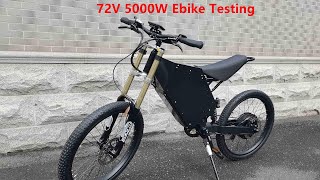 CZDM Ebike  5000W 72V Stealth Bomber Electric Bike With Motorcycle Seat Max Speed 80kmh [upl. by Fiden]