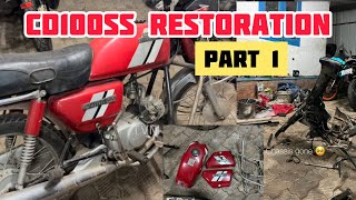 CD100ss Restoration part 1  hero Honda CD100ss restoration work  CD100ss modified [upl. by Ayifas]