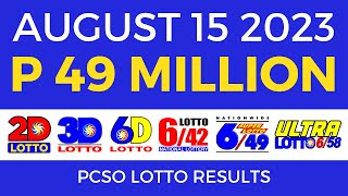 Lotto Result August 15 2023 9pm PCSO [upl. by Auberbach]