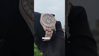 Fully Rose Iced Out Sky Dweller VVS Moissanite Diamond Hip Hop Watch [upl. by Corydon]