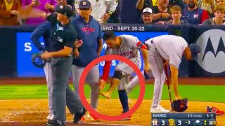 Jose Altuve Ejected took off sock amp cleat to show umpire he fouled ball off foot  Astros vs Padres [upl. by Akenihs]