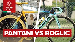 Il confronto tra la Bianchi 1998 di Pantani e quella del 2019 di Roglic [upl. by Gracye]