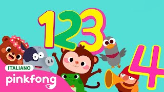 La canzone dei numeri per bambini  Number Songs in Italian  Pinkfong Bimbo Squalo [upl. by Attenej]