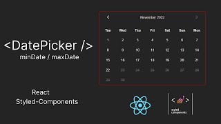 Date Picker From Scratch  React [upl. by Narad539]