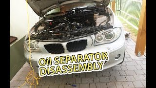 Oil separator CCV PCV dissasembly N46N42 BMW e87 120i Intake Manifold Removal [upl. by Merri]